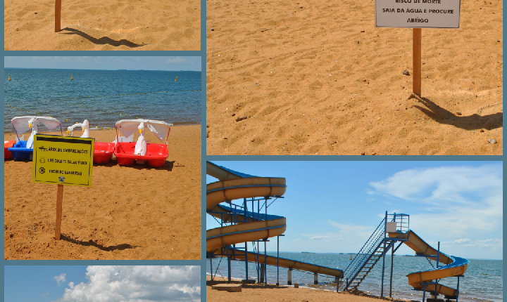 PLACAS DE SINALIZAÇÃO SÃO INSTALADAS NO PARQUE MUNICIPAL O FIGUEIRAL PARA GARANTIR A SEGURANÇA DOS BANHISTAS