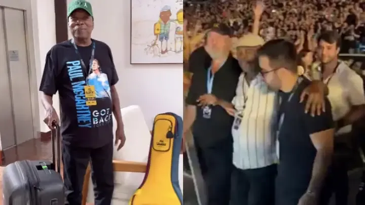 Milton Nascimento comparece a show de Paul McCartney e é ovacionado pelo público